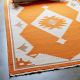 Hand Knotted Orange And Ivory Wool Rug